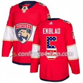Adidas Maillot de Hockey Florida Panthers Aaron Ekblad 5 2017-2018 Rouge USA Flag Fashion Authentic - Homme